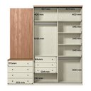 Ver imagem 4 de Guarda Roupa 2 Portas de Correr e Cômoda 100% MDF Americano Fancy Off White/Areia/Wood