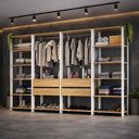 Ver imagem 1 de Guarda-roupa Closet Modulado Arizona 4 Gavetas 270cm Multimóveis Mp4784 Branco/madeirado