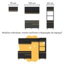 Ver imagem 5 de Armário de Cozinha Compacta com Mesa/bancada Veneza Multimóveis Mp2210 Preto/dourado