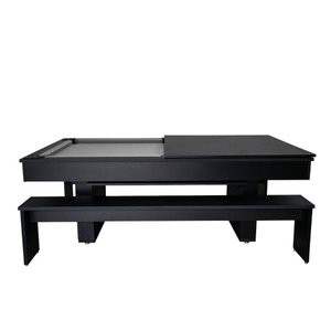 Mesa de Sinuca e Jantar com 2 Bancos - 2,00x1,10 - Grafite