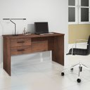 Ver imagem 1 de Mesa para Escritório Escrivaninha com 2 Gavetas Café