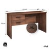 Mesa para Escritório Escrivaninha com 2 Gavetas Café - 4