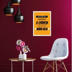 Quadro Cerveja - Não Deixe para Amanhã 33x24cm:madeira Preta - 2