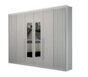 Ver imagem 2 de Guarda Roupa Casal com Espelho 100% MDF 6 Portas 6 Gavetas 235cm Ripado São Carlos Branco - Leifer