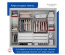 Ver imagem 3 de Guarda Roupa Casal com Espelho 100% MDF 6 Portas 6 Gavetas 235cm Ripado São Carlos Branco - Leifer