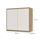 Ver imagem 3 de Armário Cozinha Aéreo de Parede 2 Portas 80 - Módulo Cozinha Mel - Luciane:Pérola Off