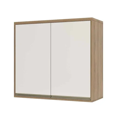 Armário Cozinha Aéreo de Parede 2 Portas 80 - Módulo Cozinha Mel - Luciane:Pérola Off