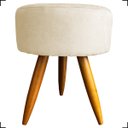 Ver imagem 4 de Kit Namoradeira Decorativa + 2 Poltronas Para Sala Reforçadas + 2 Puff Redondo Suede Bege