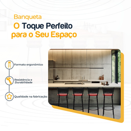 Kit 4 Banquetas para Bancada Banco Alto Junco Preto Balcão Cozinha Gourmet Bar Área de Lazer Piscina - 3