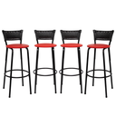 Ver imagem 1 de Kit 4 Banquetas para Bancada Banco Alto Junco Preto Balcão Cozinha Gourmet Bar Área de Lazer Piscina