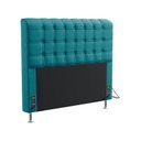 Ver imagem 1 de Cabeceira Estofada Decorativa Dama 160 Para Cama Queen Sued Azul Turquesa Aradecor