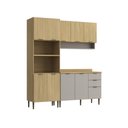Ver imagem 2 de Cozinha Modulada Premium 100% MDF Capadócia Cinza Amadeirado 190x220cm Casamia