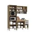 Ver imagem 3 de Cozinha Modulada Premium 100% MDF Capadócia Cinza Amadeirado 190x220cm Casamia