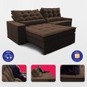 Ver imagem 7 de Sofá Retrátil e Reclinável 2,52m Molas Ensacadas Belle Boucle Marrom Cama Inbox