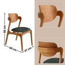 Ver imagem 3 de Conjunto com 2 Cadeiras Madeira Solaris Gold Moderna Mobília Jade / Imbuia Nat.
