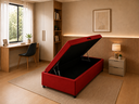 Ver imagem 5 de Cama Box Baú Solteiro com Encaixe para Colchão e Puxador Embutido:Vermelho
