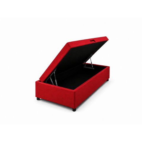 Cama Box Baú Solteiro com Encaixe para Colchão e Puxador Embutido:Vermelho