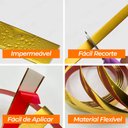 Ver imagem 6 de Kit 3 Fita Metalizada Auto Colante Dourado Pvc 24mm Decoração de Móveis e Paredes 15m