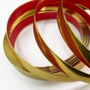Ver imagem 2 de Kit 3 Fita Metalizada Auto Colante Dourado Pvc 24mm Decoração de Móveis e Paredes 15m