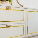 Ver imagem 4 de Kit 3 Fita Metalizada Auto Colante Dourado Pvc 24mm Decoração de Móveis e Paredes 15m