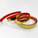 Ver imagem 1 de Kit 3 Fita Metalizada Auto Colante Dourado Pvc 24mm Decoração de Móveis e Paredes 15m