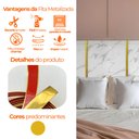 Ver mais imagens de Kit 3 Fita Metalizada Auto Colante Dourado Pvc 24mm Decoração de Móveis e Paredes 15m