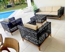 Ver imagem 1 de Jogo de Sofá 5 Lugares Fibra Sintética Área Externa Jardim Piscina