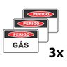 Placa Pvc Perigo Gás Auto-adesiva Jaime 3 Unidades - 1