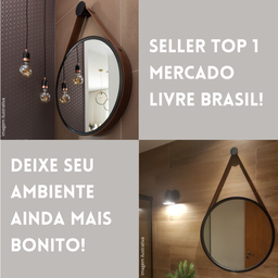 Espelho Adnet Decorativo Redondo Banheiro Antigo 60cm + Pino Suporte - 3