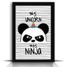 Quadro Tumblr Panda Ninja Com Moldura Preta - 1