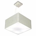 Ver imagem 1 de Lustre Pendente Quadrado Md-4195 Cúpula em Tecido 25/40x40cm Rustico Cinza - Bivolt