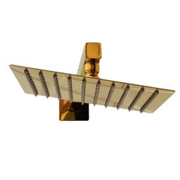 Ducha Chuveiro Dourado Inox 20x20 Slim Suporte Braço Quadrado Banheiro Piscina Area Externa Banho - 8