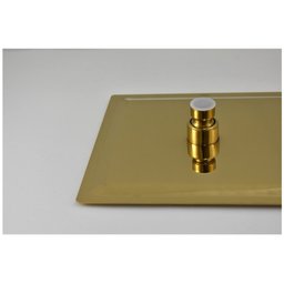 Ducha Chuveiro Dourado Inox 20x20 Slim Suporte Braço Quadrado Banheiro Piscina Area Externa Banho - 7