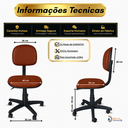 Ver imagem 3 de Cadeira Escritório Ergonômica Giratória Executiva Home Office Secretária Anatômica Prime - Corino