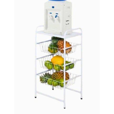Fruteira de Chão 3 Cestos Aramado Base para Bebedouro Metal