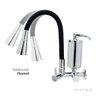 Torneira de Cozinha Preto Gourmet Parede Inox com Filtro Cromado Flexível bico Arejador Duplo Jato - 2