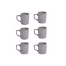 Jogo de Xícaras Cerâmica 06 Peças 90ml Cinza - Wellmix - 2