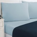 Ver imagem 1 de Jogo de Cama Malha Lençol 100% Algodão Gran Moratta 4 Peças Casal - Azul Marinho-azul Bebê