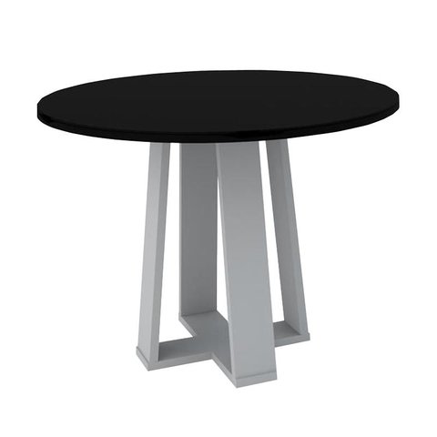 Mesa de Jantar Isabela 100x100cm Off White/preto