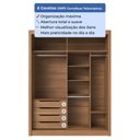 Ver mais imagens de Guarda-Roupa Solteiro 2 Portas de Correr com Espelho 4 Gavetas Montclair 186cm Canella com Off-White