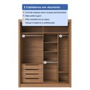 Ver imagem 6 de Guarda-Roupa Solteiro 2 Portas de Correr com Espelho 4 Gavetas Montclair 186cm Canella com Off-White