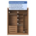 Ver imagem 7 de Guarda-Roupa Solteiro 2 Portas de Correr com Espelho 4 Gavetas Montclair 186cm Canella com Off-White