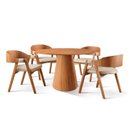 Ver imagem 3 de Conjunto Sala de Jantar Mesa Cone Amadeirada 108 cm + 4 Cadeiras Luna