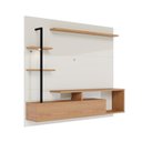 Ver imagem 1 de Home Suspenso San Francisco 180cm para Tv até 58 Pol Led Suporta 50kg Off White Freijó