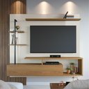 Ver imagem 2 de Home Suspenso San Francisco 180cm para Tv até 58 Pol Led Suporta 50kg Off White Freijó