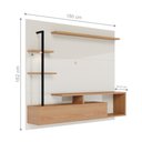 Ver imagem 3 de Home Suspenso San Francisco 180cm para Tv até 58 Pol Led Suporta 50kg Off White Freijó