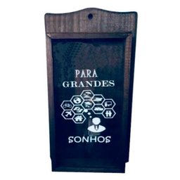 Quadro Cofre Porta Dinheiro Rústico Vintage Grandes Sonhos - 1