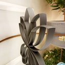 Ver imagem 4 de Estatueta Flor de Lótus - Símbolo Vida, Decoração,quarto - Cor: Cinza