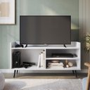 Ver imagem 3 de Rack Retro 120cm Tv até 50 Polegadas com Prateleira Branco Rk0009cc