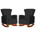Ver imagem 1 de Kit 2 Poltronas Estofada Balanço Melinda Suede Preto